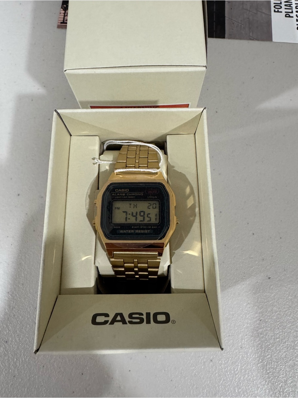 Casio Gold-tone Digital Retro Bracelet Watch